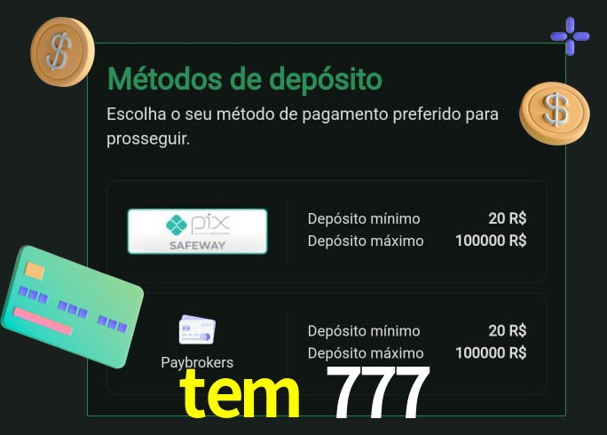 O cassino tem 777 oferece uma grande variedade de métodos de pagamento